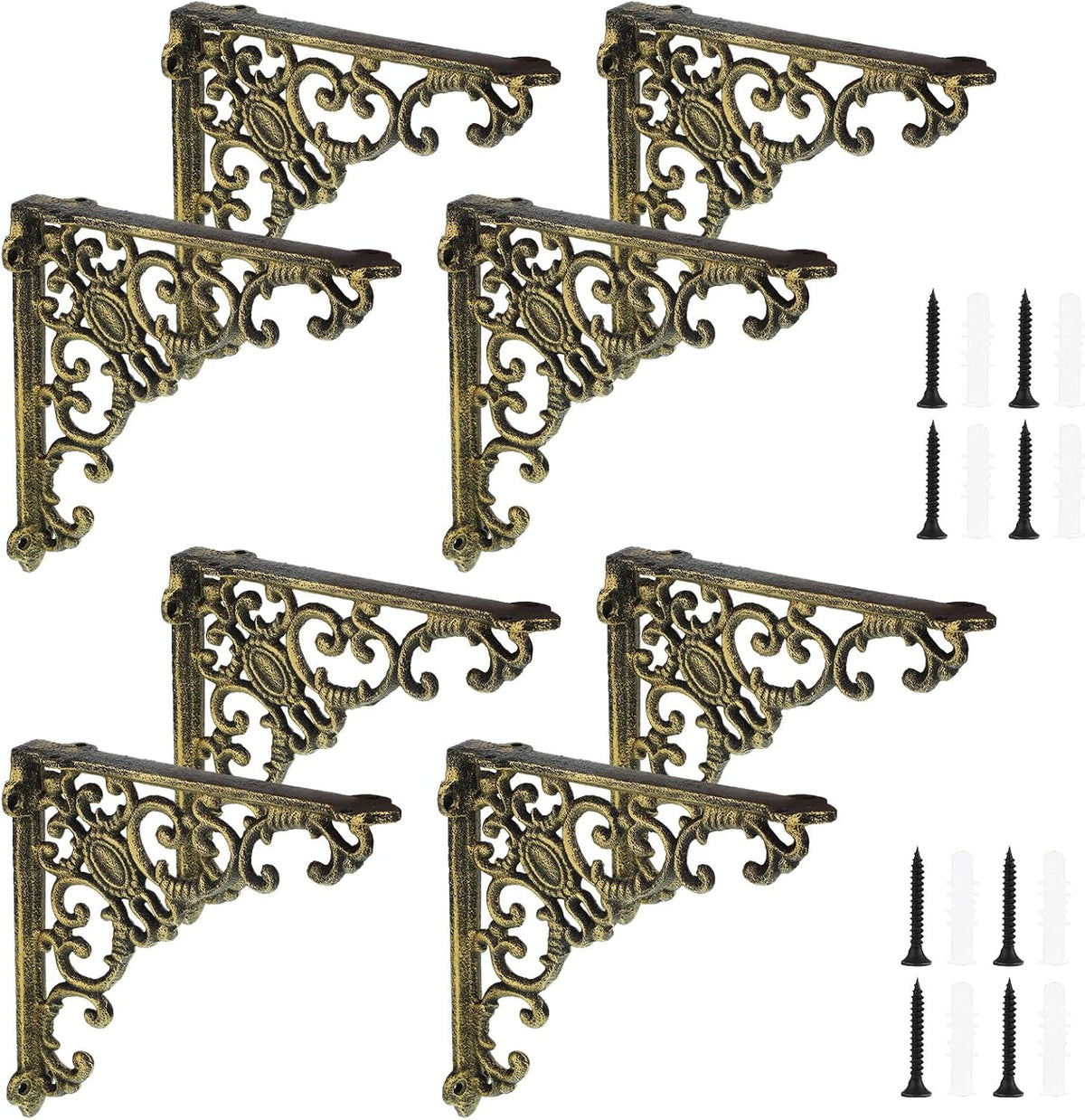 lounsweer 4 pcs shelf brackets, 8 inch antique, main product view