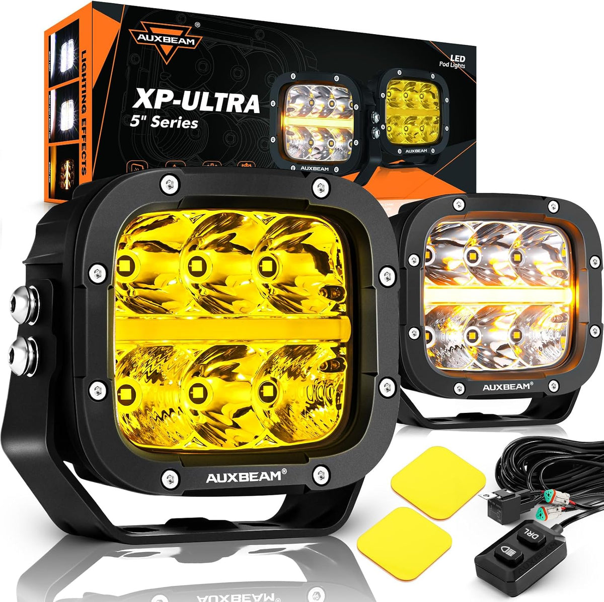 auxbeam xp-ultra series 5 inch led offroad lights, main product view