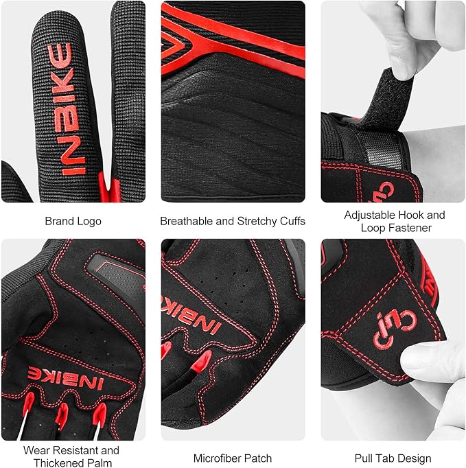 INBIKE Breathable Mesh Motorcycle Gloves Touchscreen - Image 5