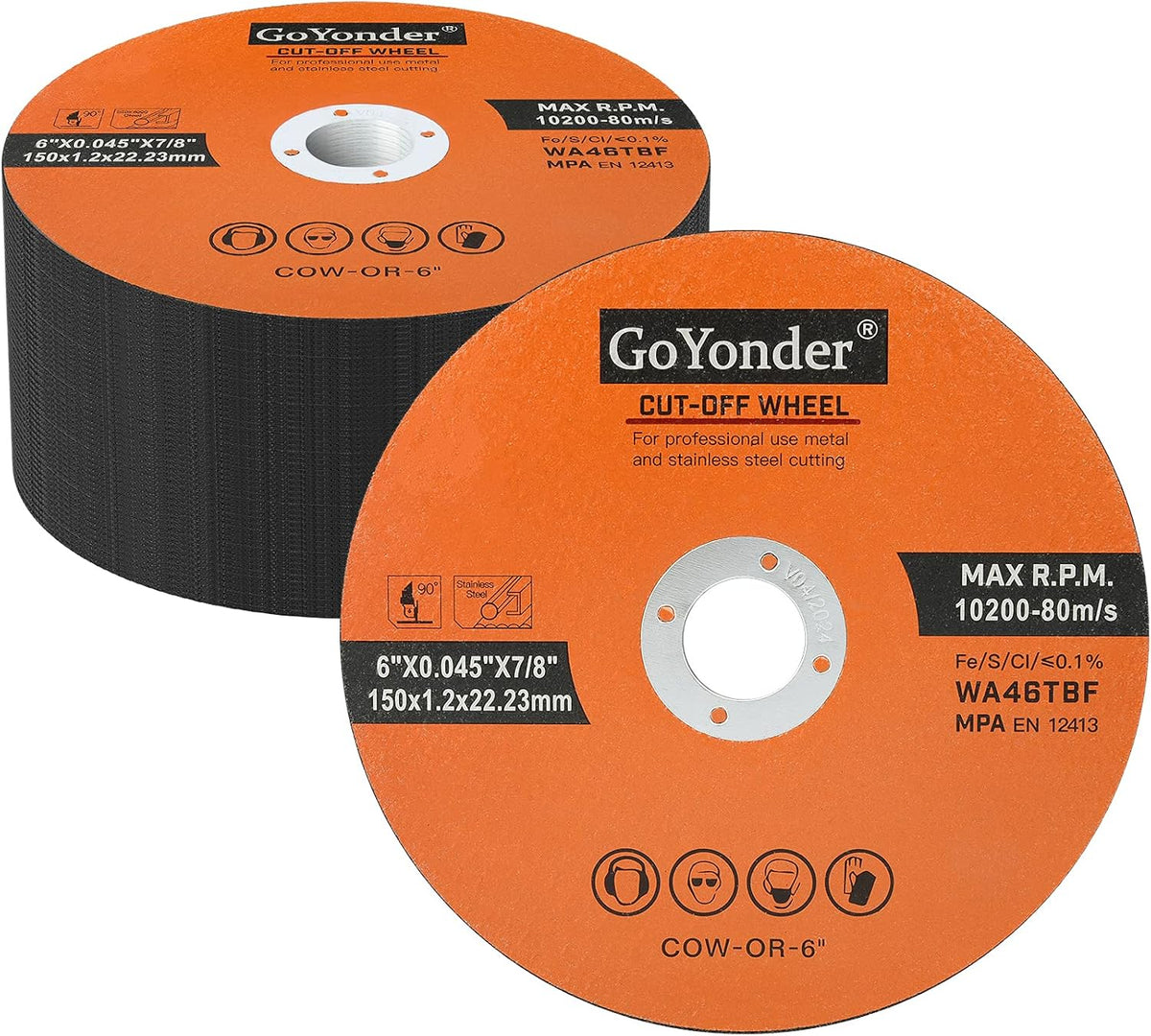 goyonder 6 inch cut off wheels 6" x, main product view