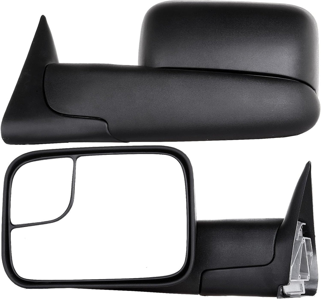 A Pair Towing Mirrors Fits 1994-2001 for Dodge for Ram 1500 2002 for Dodge for Ram 2500 for Dodge for Ram 3500, Manual Adjusted View Mirror
