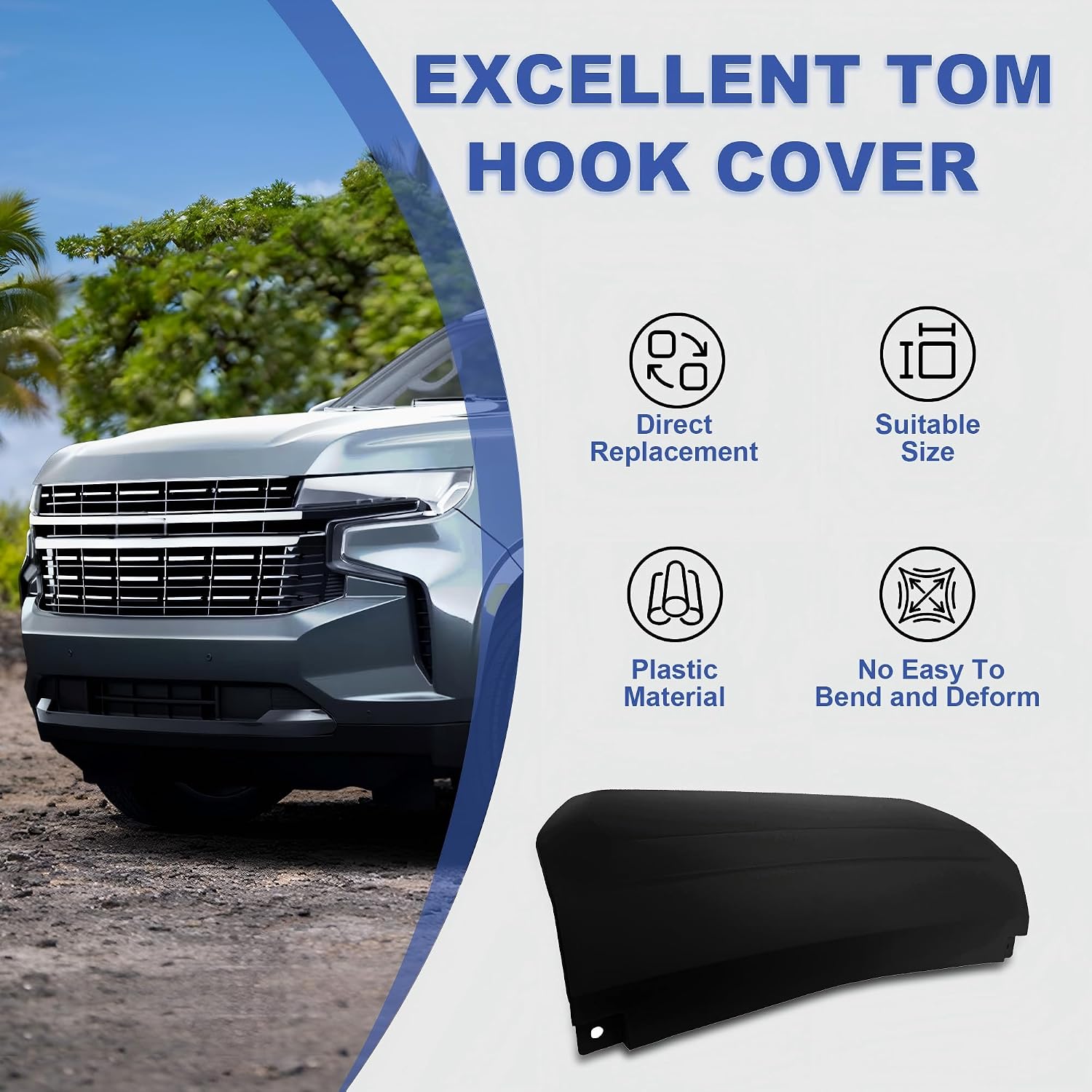 Rear Trailer Hitch Cover Compatible with 2021-2024 Chevrolet Chevy Suburban/Tahoe Yukon/Yukon XL 5.3L/3.0L/6.2L GM1129130 84340919 85139540 335-2529N-UD 3352529NUD