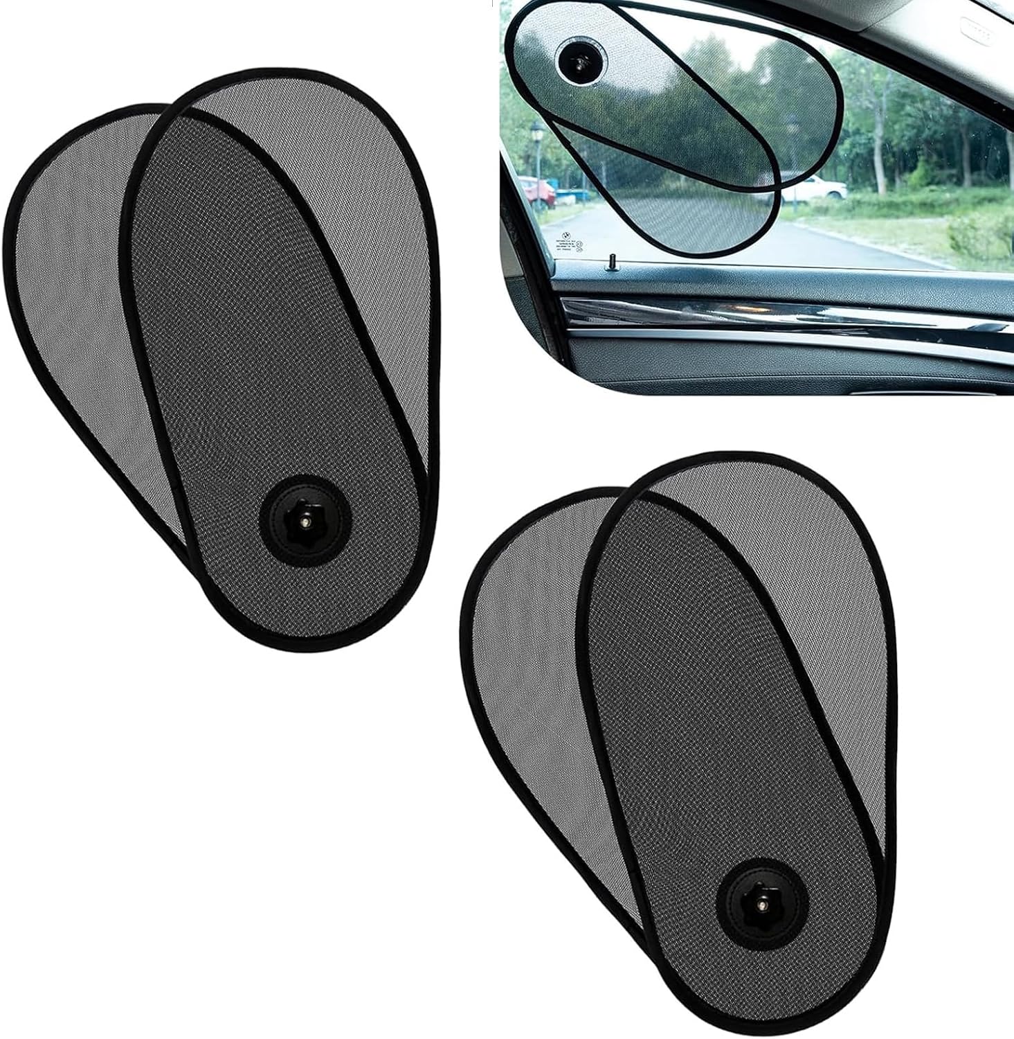 2 Pack Car Shades for Side Windows, Baby Safe Car Windshield Sun Visor, Sun Blocker, Heat & Glare Protection, Adjustable Side Window Sun Shade, Universal for Most Cars (15.7" x 8.2")