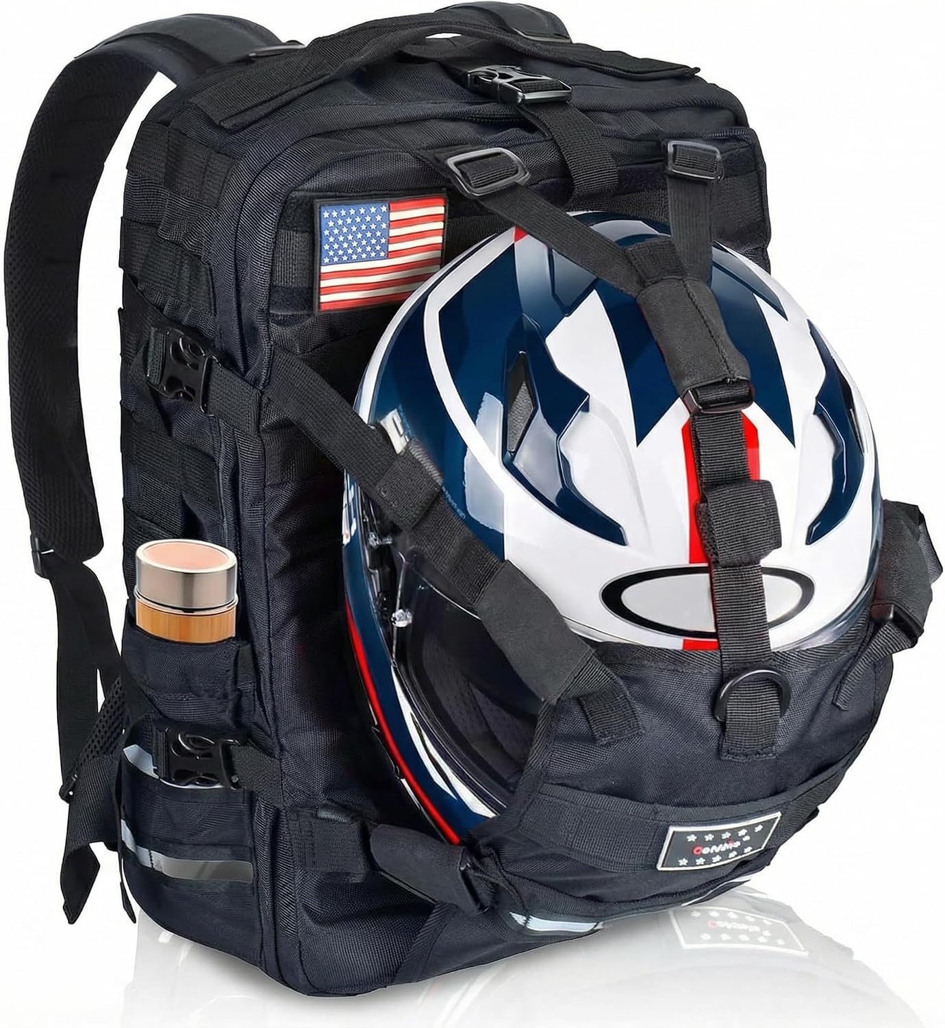 Large Capacity Motorcycle Helmet Backpack, Waterproof Motorcycle Backpack for Men Riding Hiking Cycling Backpack