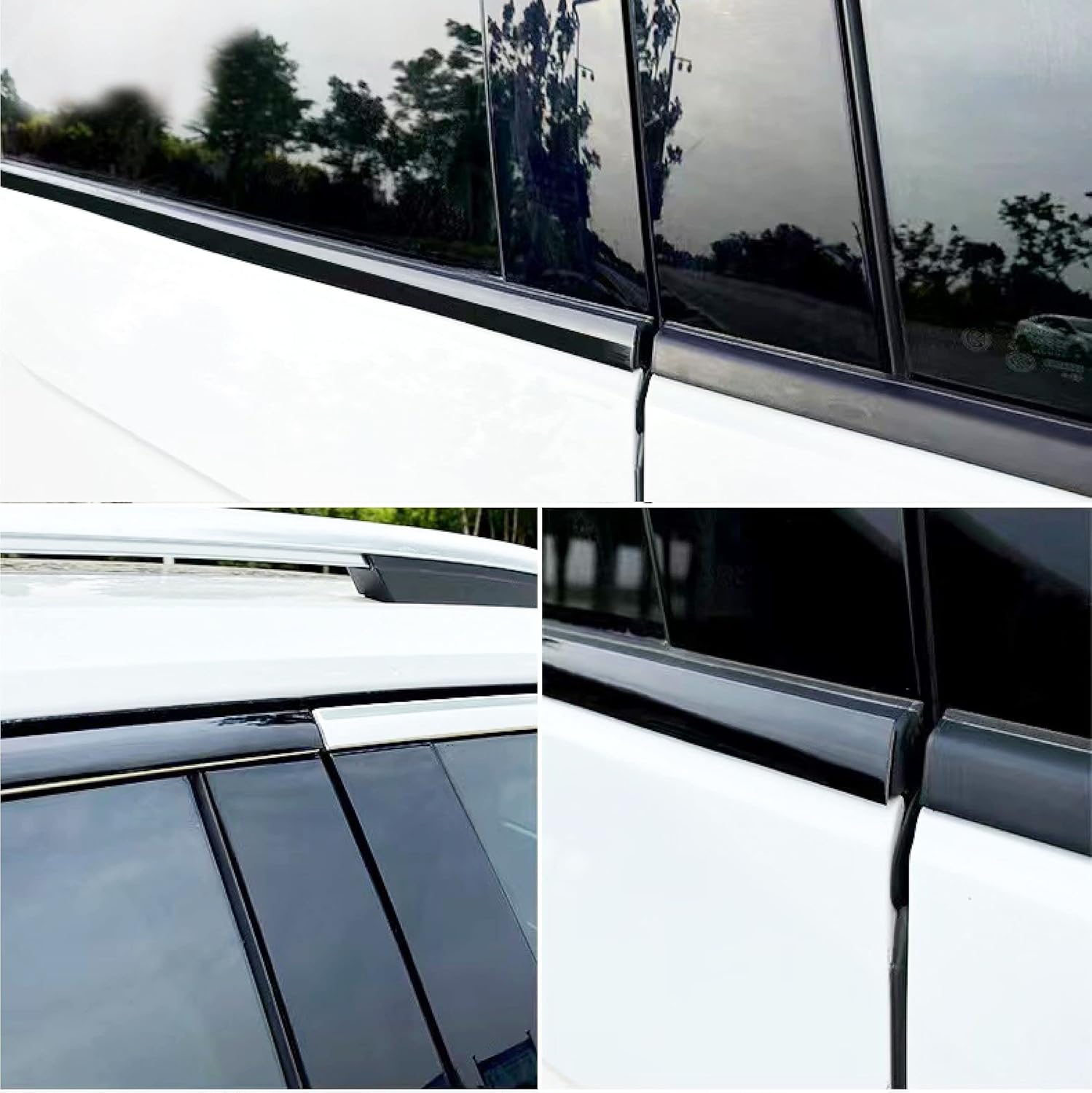 NANSH 16Ft Glossy Black Extra Thick Auto Molding Trim Universal Bumper Window Door Body Side Decorative Strip Scratch-Proof (Width: 1/4inch [6mm])