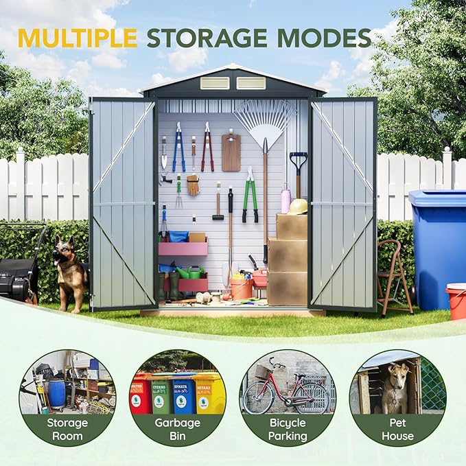 Breezz 5x3FT Vertical Outdoor Steel Storage Shed - Image 4