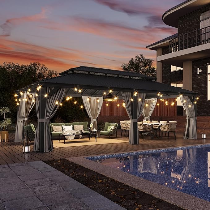 Aoxun 12' X 24' Hardtop Gazebo - Image 2