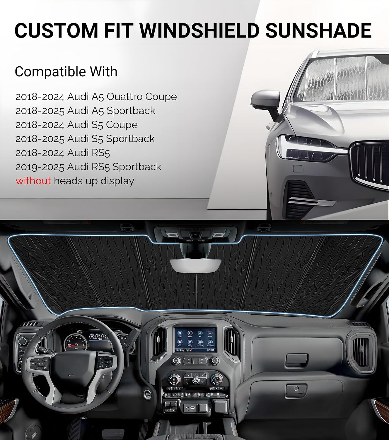 Pigenius AstraGuard Windshield Sunshade for Audi A5/S5/RS5 2018-2025 Coupe/Sportback without HUD