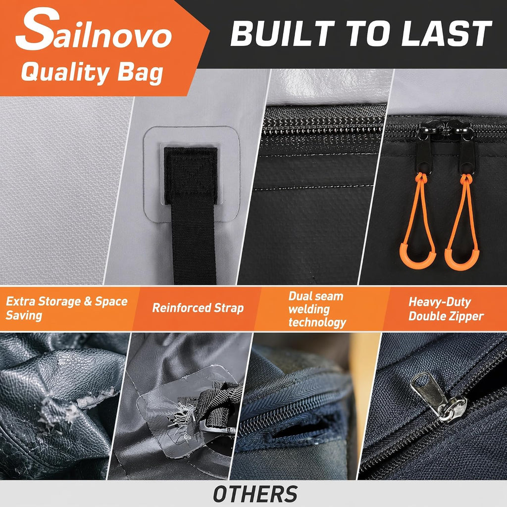Sailnovo Rooftop Cargo Carrier Bag 21 Cubic, 1000D PVC Waterproof Vehicle Soft-Shell Carrier for Cars with/Without Roof Rack, Car Roof Storage Includes Anti-Slip Mat,10 Reinforced Straps, 6 Door Hooks