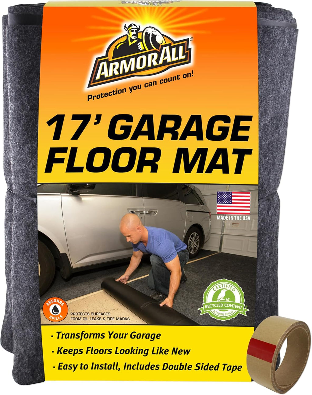 Armor All Original Garage Floor Mat, Protects Surfaces, Transforms Garage