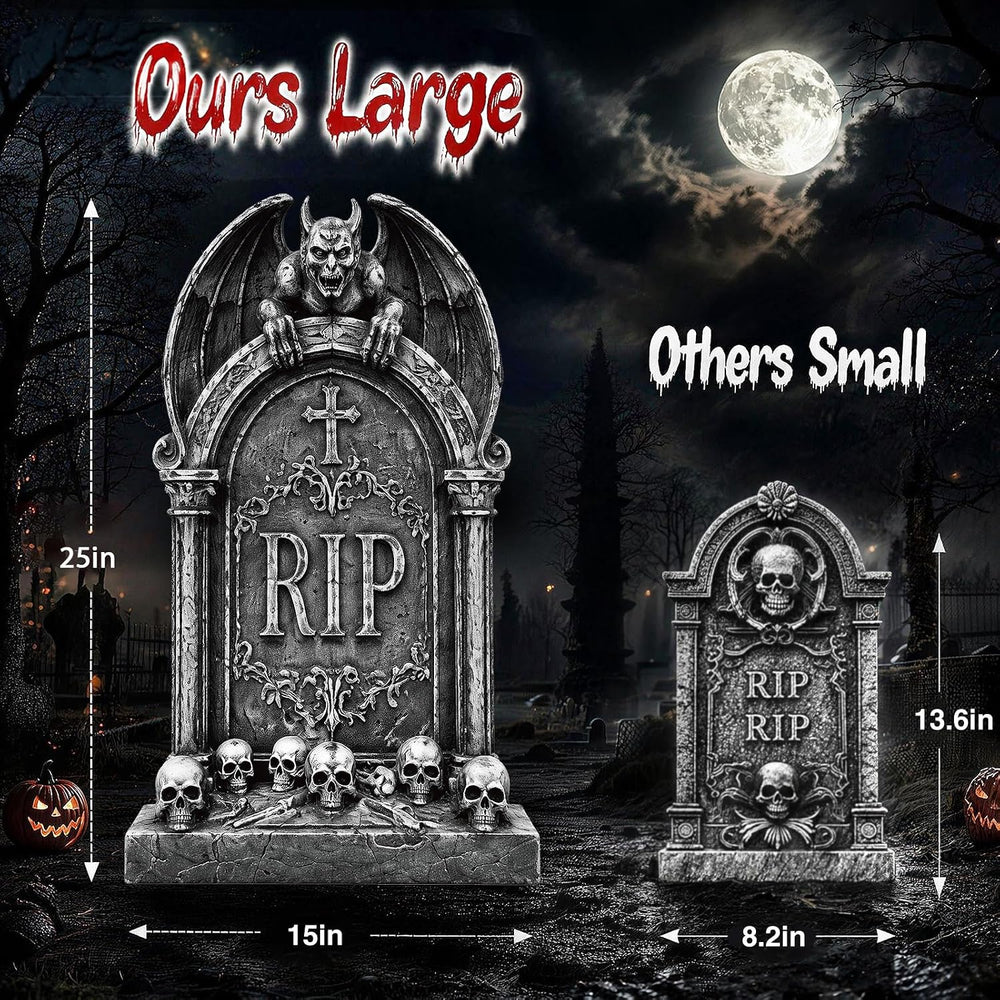 25" Halloween Tombstones, 5PCS Halloween Decorations Outdoor Gravestone