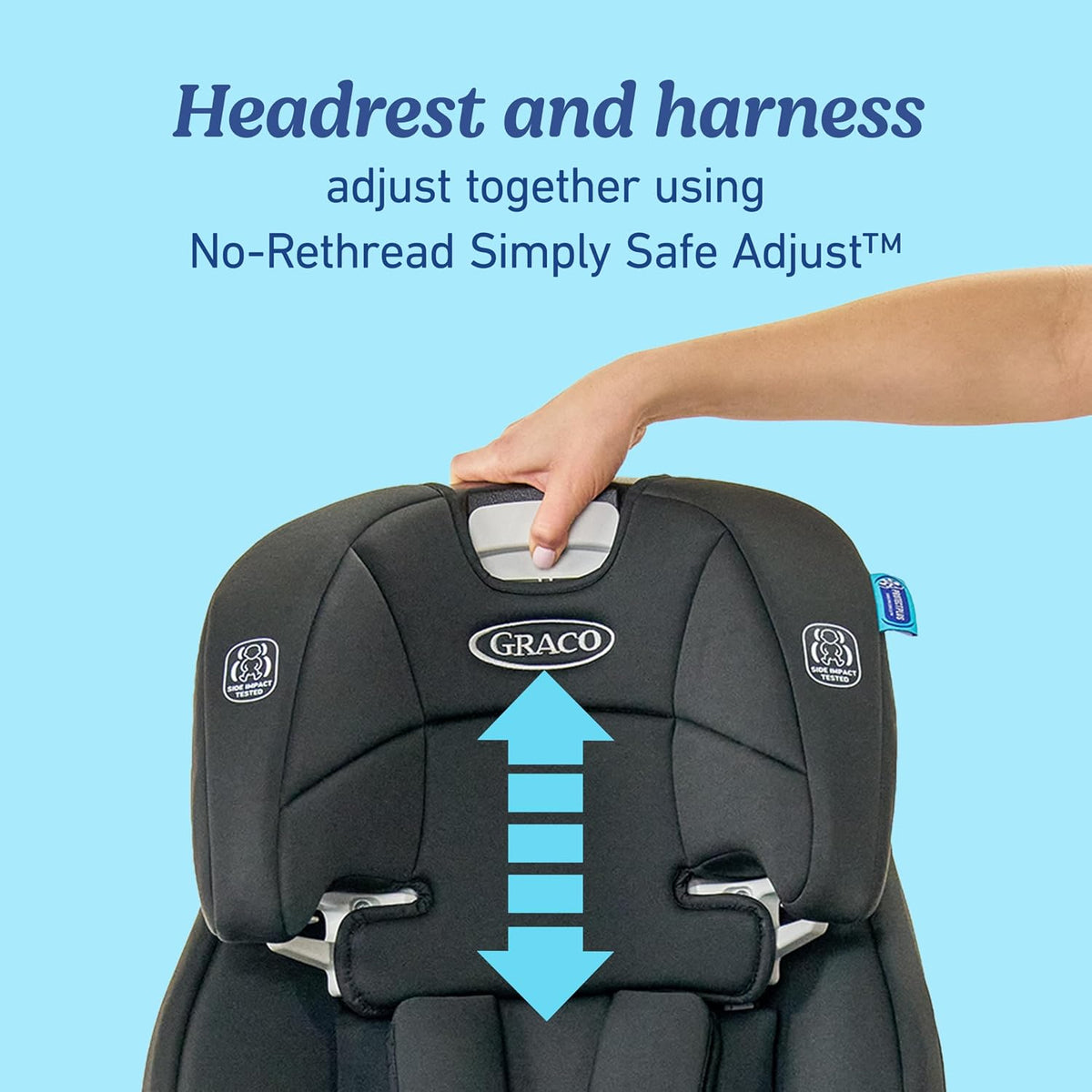 graco tranzitions 3-in-1 harness booster car seat, proof showing dimensions