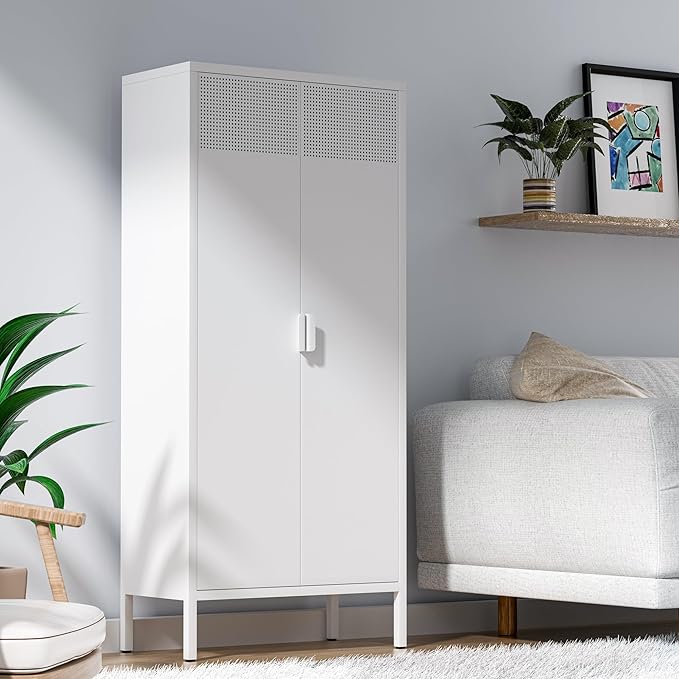 Metal Storage Cabinet with Adjustable Shelves, by Washsemba