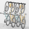 monTEK Enhanced Bike Storage Rack, Adjustable 4-Bike and 2-Helmet Hangers