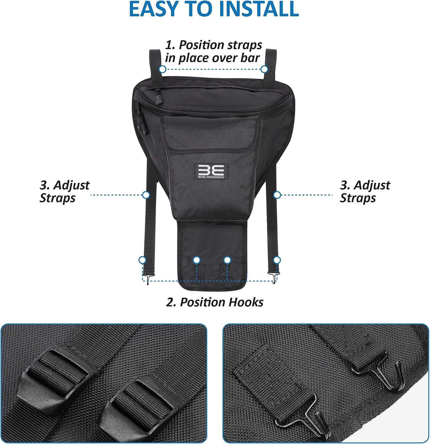 Storage Bag, UTV Cab Pack Center Seat Bag, Compatible With Polaris RZR 570 800 S 900 1000 XP
