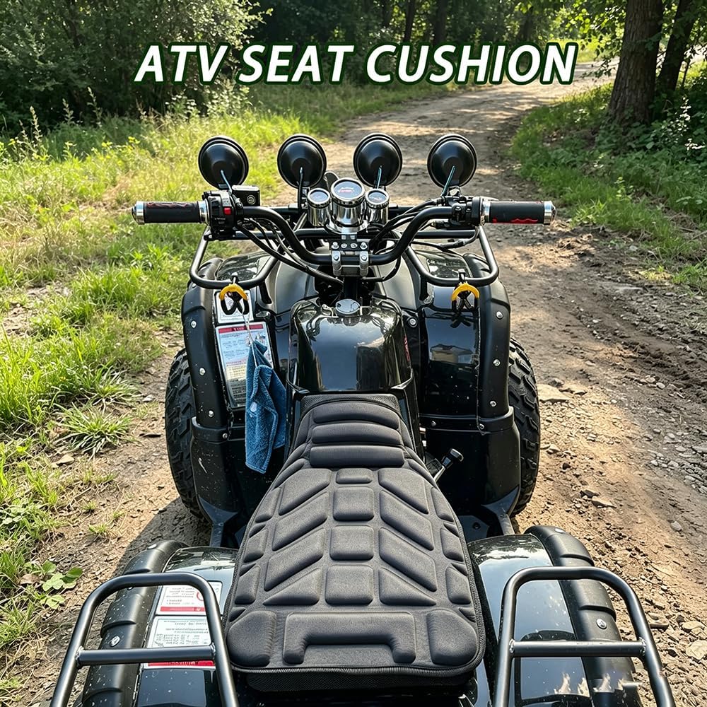ATV Seat Cushion Pad for Arctic Cat DVX 400 2003–2007, 3D Breathable ATV Seat Cover, EVA Shock Absorbing Seat Pad, Non-Slip Design with Adjustable Straps, Fits Most ATVs