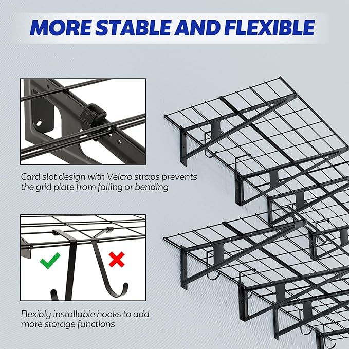 FAHKNS 2 x 6 ft Garage Wall Shelving, 1200LBS Capacity Heavy Duty Metal Wire - Image 7