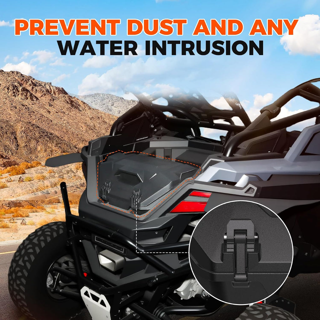 36QT Rear Cargo Box for Polaris RZR PRO R/PRO R 4 2022-2026 | Bin Bed Tool Storage Box, Rear Poly Water Resistant Dust Free, 2 Lockable Latches, Replace OEM #2884236