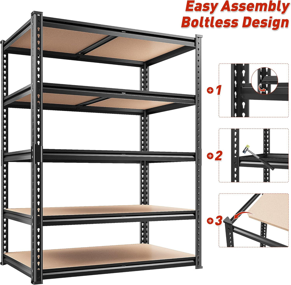 reibii 2 pack garage shelving, 2400lbs each,heavy duty, view 9