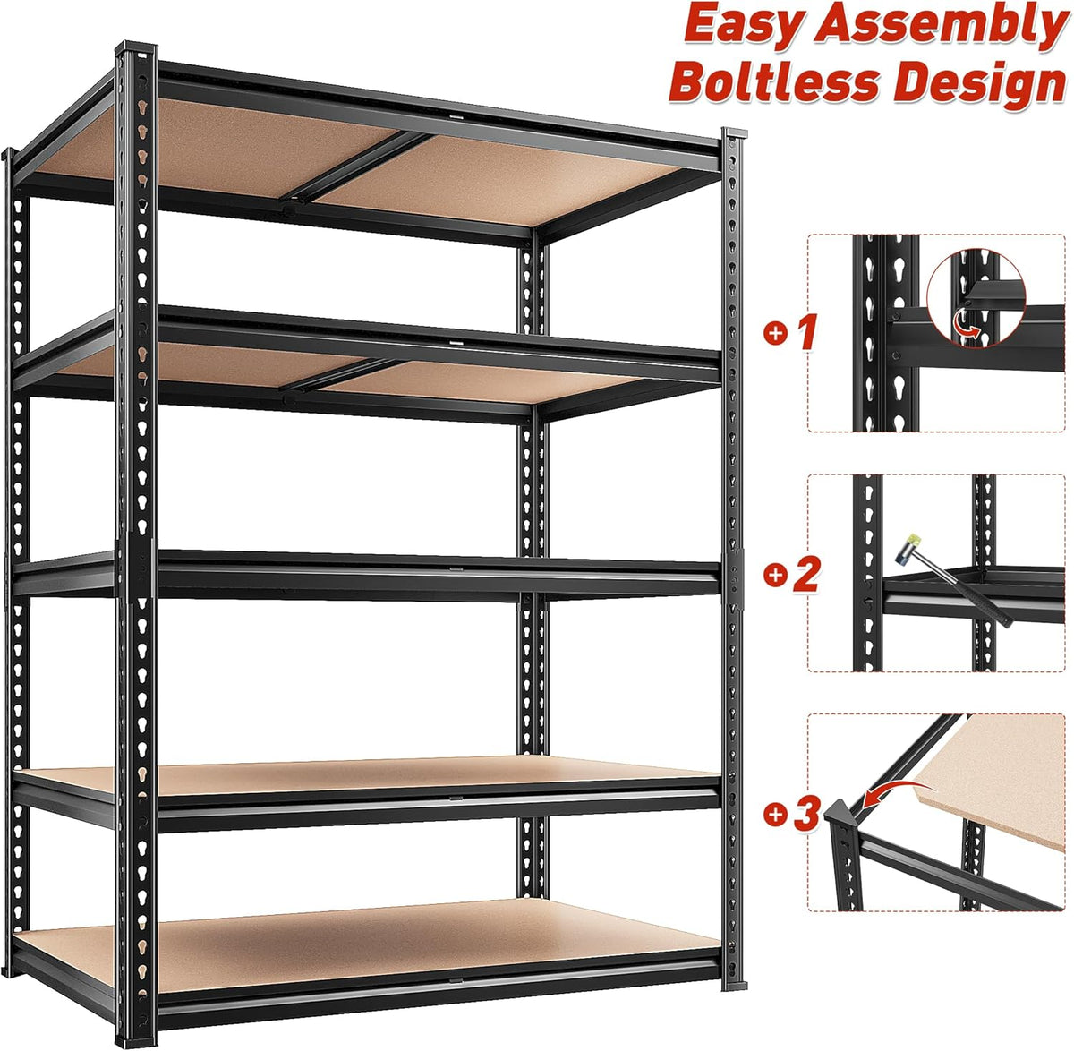 reibii 2 pack garage shelving, 2400lbs each,heavy duty, view 9