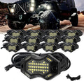 SUNPIE 12 Pods 6000K Magnetic White Rock Lights with 4M Extension Wires | Wide beam angle, includes switch wire, quick connect plugs, 49 chips, IP67, fits trucks, SUV, ATV, UTV, trailer, boats