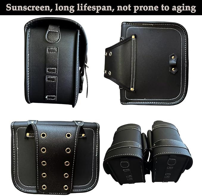 Motorcycle Saddlebags, Scooter Powersports Leather Saddle Bags Motorcycles - Image 4