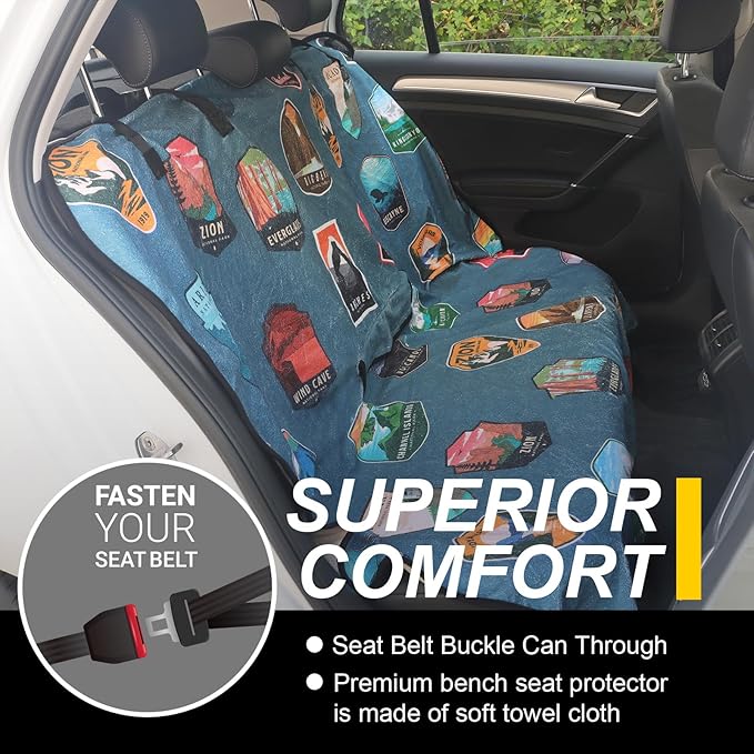 Back Seat Cover for Car Trucks Van SUV, Waterproof Rear Bench Towel Seat Covers - Image 2