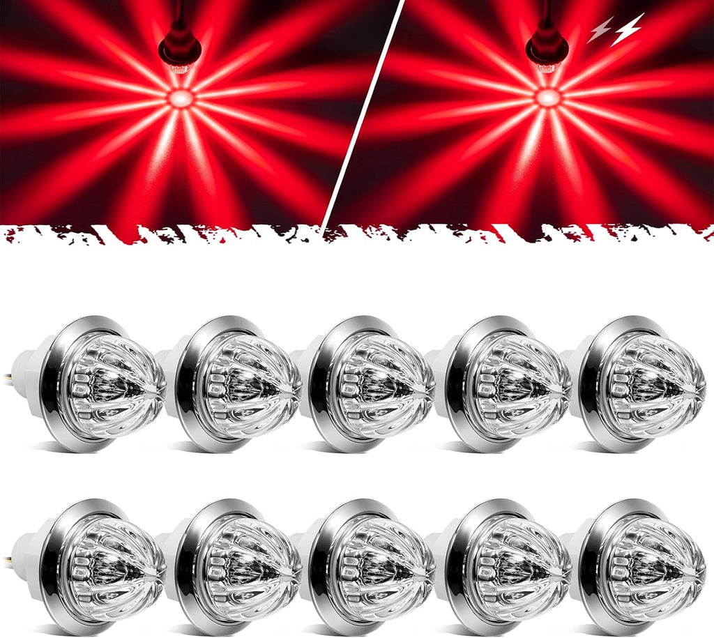 partsam 10pcs mini watermelon lights, 3/4 inch strobe, main product view