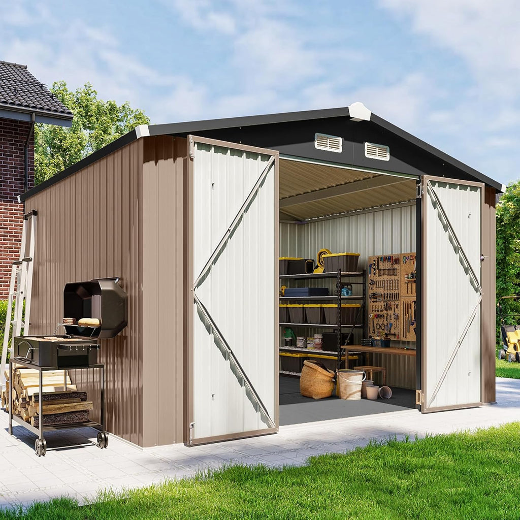 10x8 FT Outdoor Metal Storage Shed