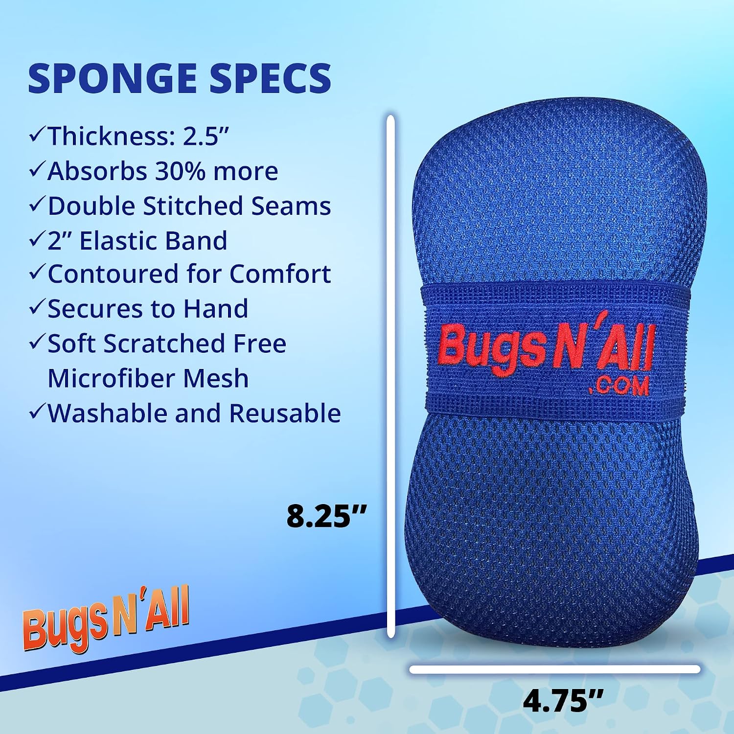 Bugs N' All Multi Surface Cleaner Spray Concentrate 1 Gal. w/Empty Cleaning Spray Bottle 32 oz. & Bug Sponge for Car Washing - Mutli-Vehicle Cleaning - Bug & Tar Remover for all Vehicles