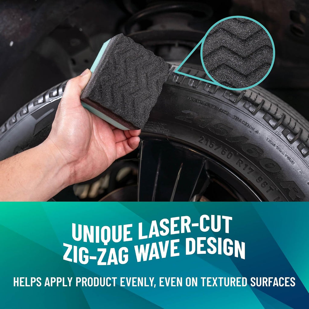 Chemical Guys Wonder Wave Durafoam Tire Shine Applicator Pads - Foam Pads for Applying Tire Dressings, Protectants, Wax, Polish and Car Detailer Products for Trucks and SUVs - 2 Pack