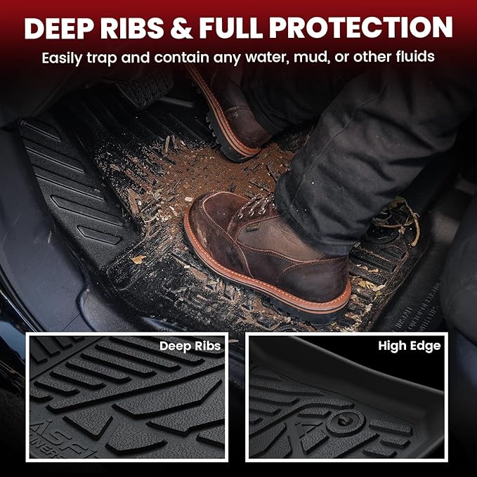 LASFIT Floor Mats for Ford F-150 2011-2014 SuperCrew Carpet Floor Front Row - Image 4