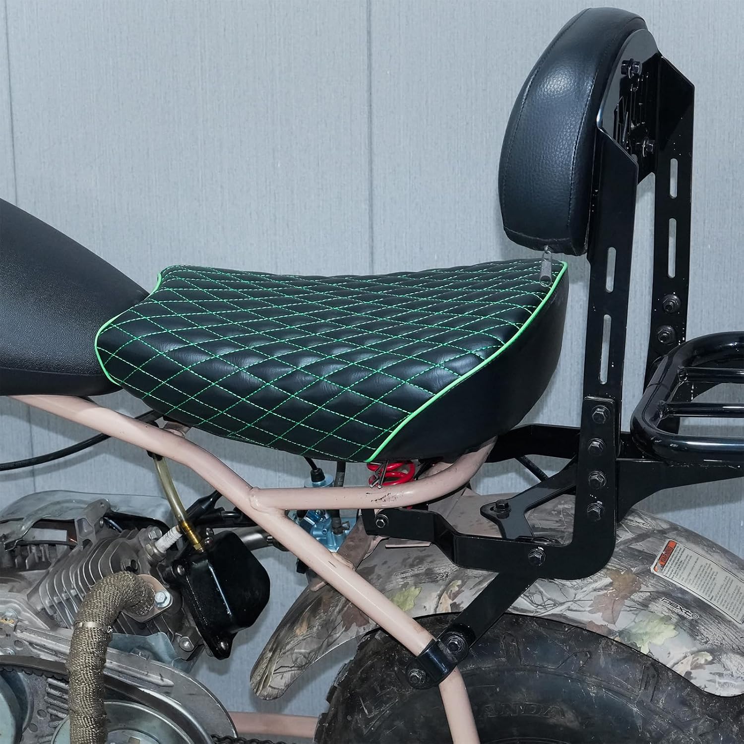 JMCHstore Green Diamond Stitch Retro Seat Cover for Coleman ct200uex Mini Bike 196cc, Hisun ct200u-ex 200cc Trail Bike Cushion Replacement Parts