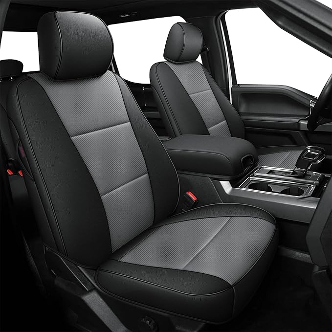 AOMSAZTO Front Seat Covers for Ford F150 XL XLT: 2015-2024 SuperCrew & F250 by AOMSAZTO
