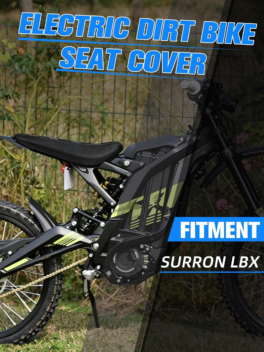 Seat Cover for Surron LBX Sur Ron, Non-Slip Rubber Electric Dirt Bike Soft Seat Cover Black Particle Anti Slip Surface