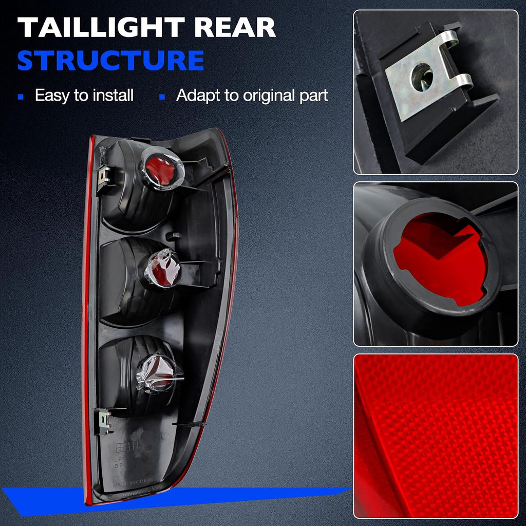 Tail Light Assembly Compatible with 2004-2012 Chevy Colorado/GMC Canyon, Left & Right Halogen Rear Tail Lamps, Brake Taillight Housing Replaces GM2800164 GM2801164