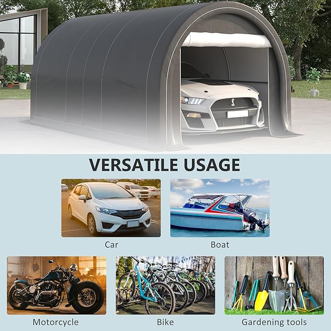 Outsunny 10' x 16' Carport, Heavy Duty Portable Garage Storage Tent - Image 6