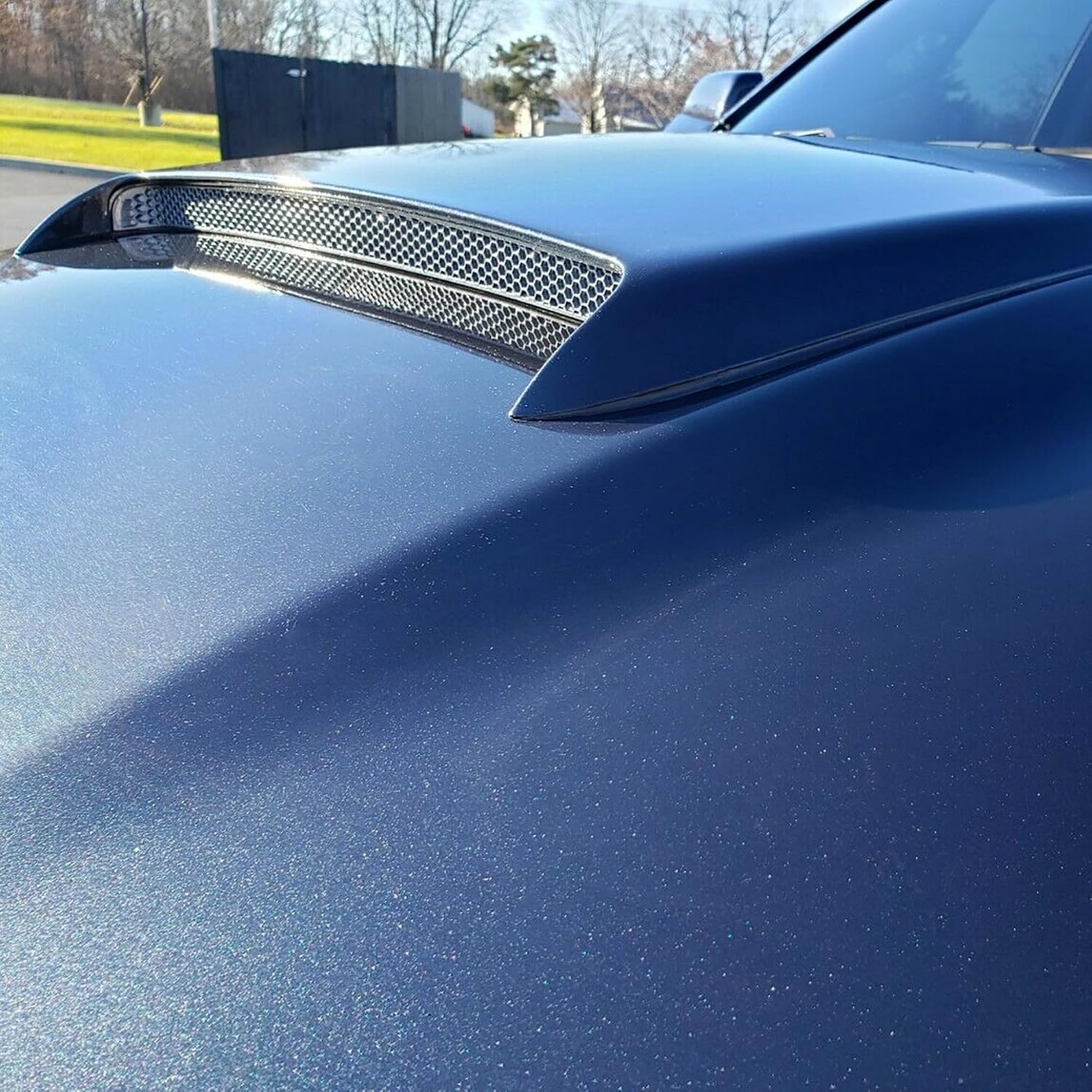HECASA Unpainted Universal 25.2"×25.2” Hood Scoop Kit Compatible with Dodge RAM 1500 2500 3500 SRT Style Chevy Trailblazer Ford Mustang Silverado Charger Tundra Require Painting