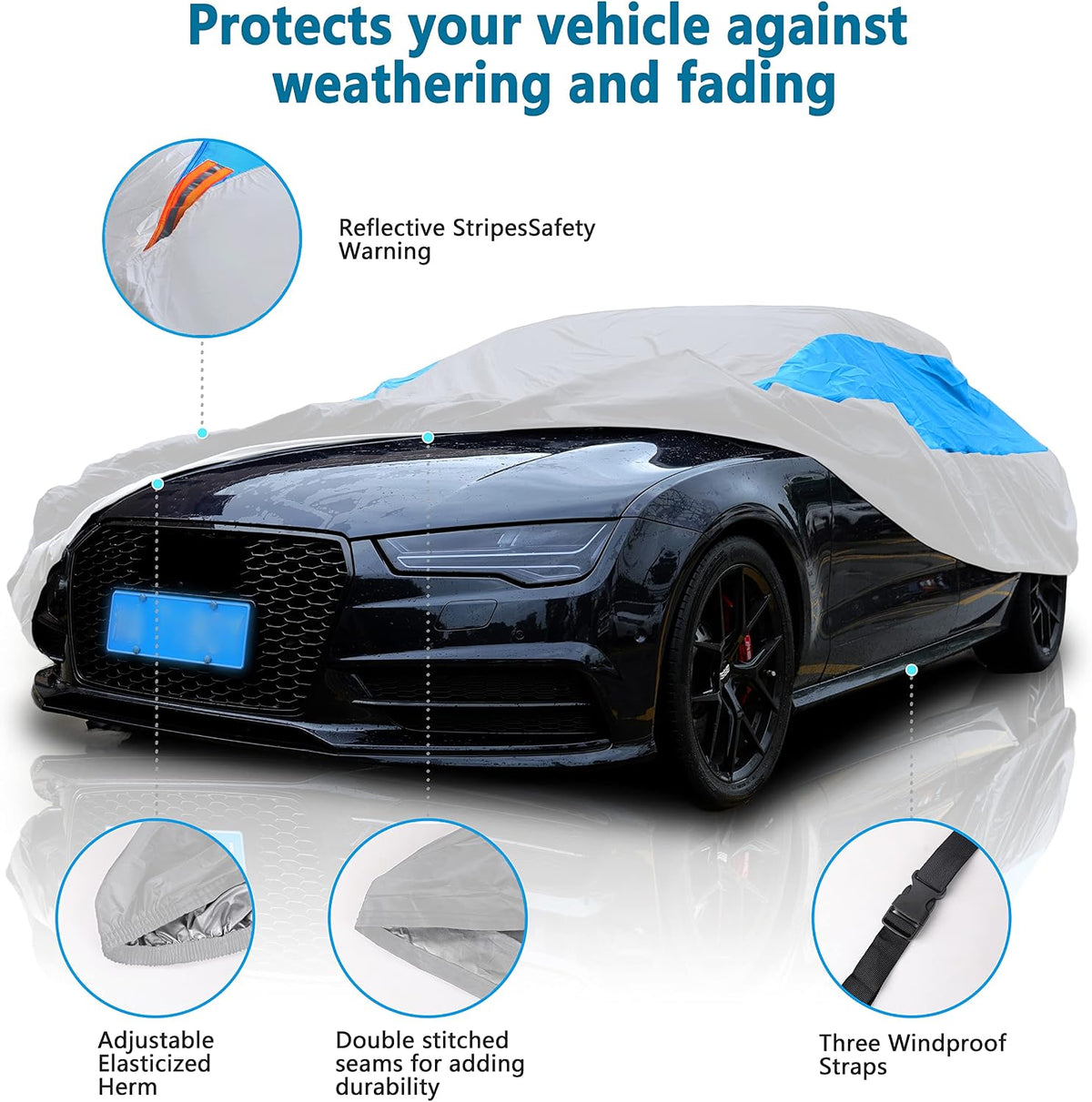 mornyray waterproof car cover all weather snowproof uv shown in use
