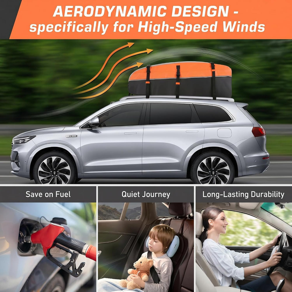 Sailnovo Rooftop Cargo Carrier Bag 21 Cubic, 1000D PVC Waterproof Vehicle Sof...