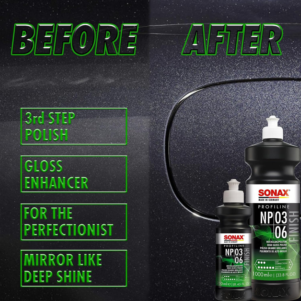 Sonax 02081410 NP 03-06 (250mL), White | Finish polish in a 2-stage polishing process.