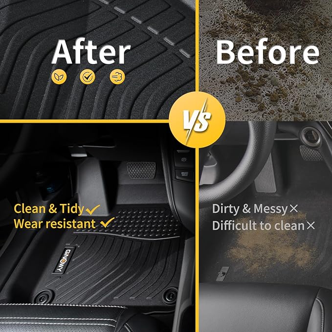 GINOWY- Floor Mats for Mazda 3 2018-2014 Only FWD, TPE All Weather Protection - Image 5