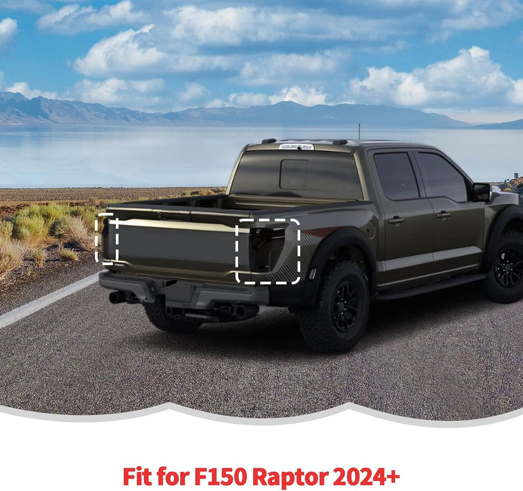 RT-TCZ Smoked Black Tail Light Lamp Cover Guard Trim Decoration Exterior Accessories for Ford F150 Raptor 2024 2025