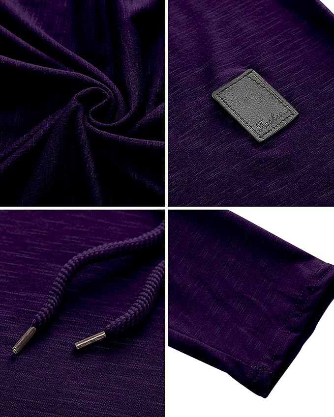 Lexiart Mens Fashion Athletic Hoodies Sport Sweatshirt Solid Color Fleece - Image 4