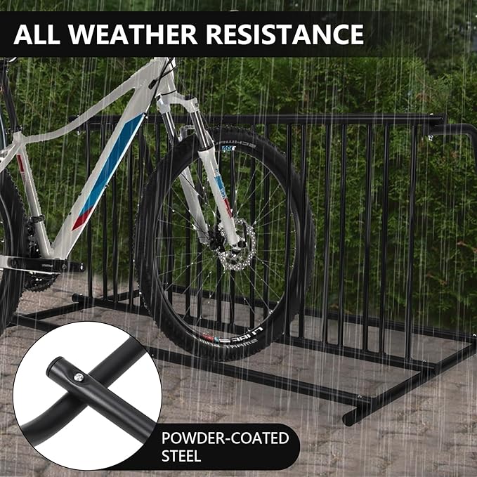 Outdoor Bike Storage, 10 Bike Rack Garage, 61 In Long All-Steel Mesh Bikes Rack - Image 5