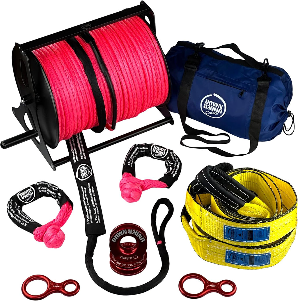 DOWN UNDER OUTDOORS Heavy Duty Game/Log/4x4 Recovery Kit, Deer Drag, 550 ft of