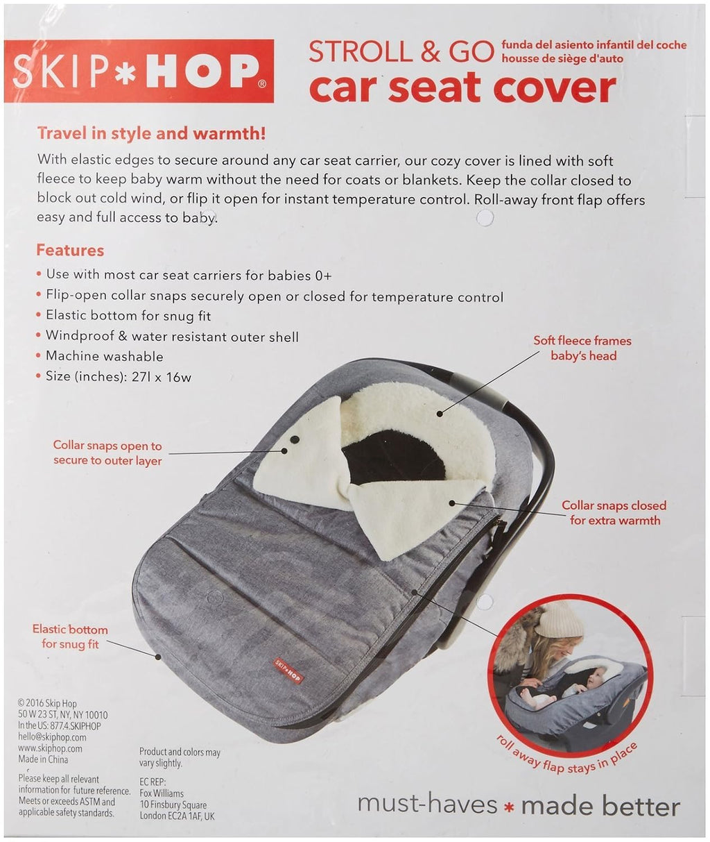 skip hop winter car seat cover, stroll &, side view