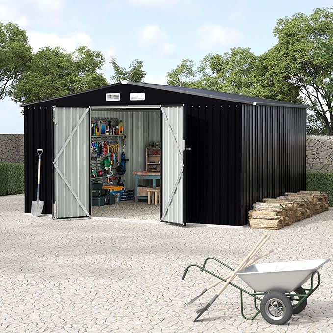 8x10 FT Metal Storage Sheds Outdoor, MetalTool Shed by RELJOFUM