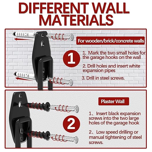 3-H Garage Wall Hooks 42 Pack, Heavy Duty Garage Hooks - Image 4