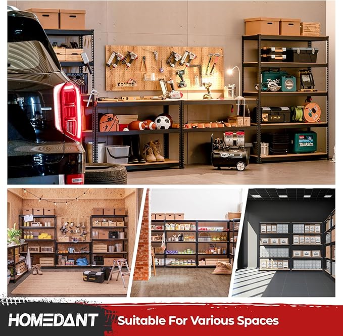 HOMEDANT 5 Tier Laminated Boltless Heavy Duty Garage Storage Adjustable Wide - Image 9